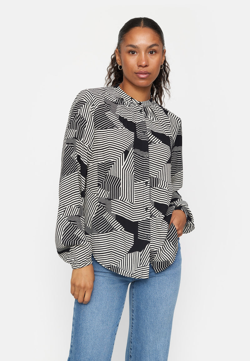 SRAnna Shirt Printed - Simpel geometric Black