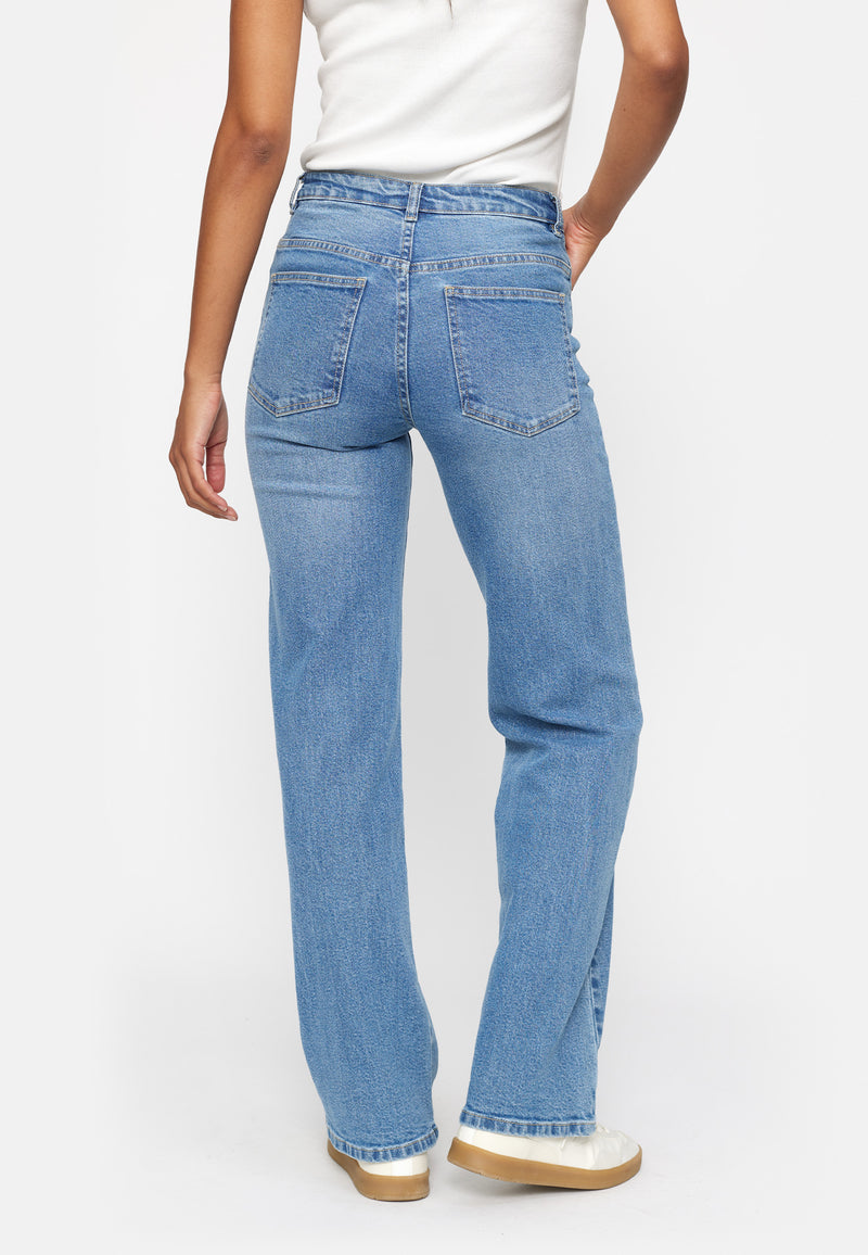 SRWilla Midwaist Wide Jeans - 430 True blue