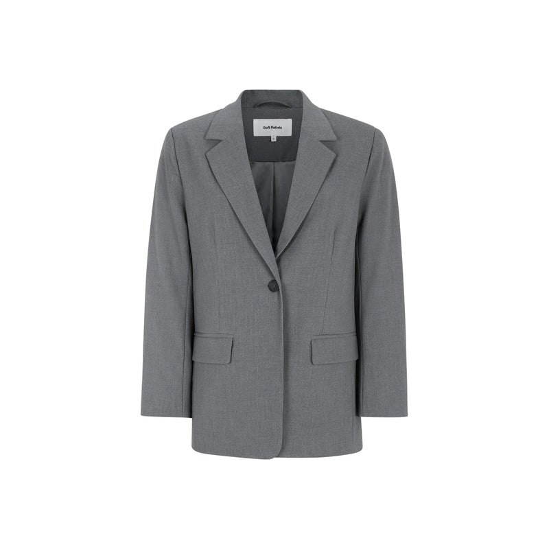 SRVilja Loose Blazer - Medium Grey Melange